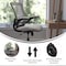 Flash Furniture Gray Mesh Mid-Back Task Chair with Roller Wheels BL-X-5M-DKGY-RLB-GG - alternate 4